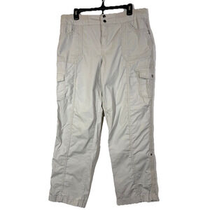 Style & Co Cargo Pants Adjustable Length Stone Women Plus 14 Pockets Gorpcore